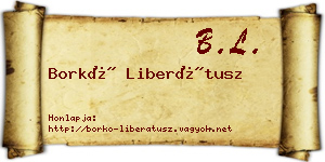 Borkó Liberátusz névjegykártya
